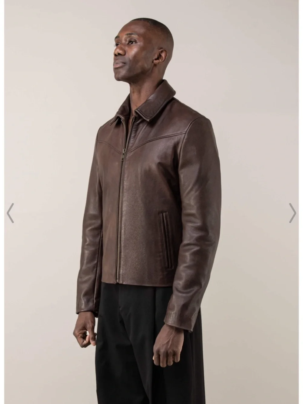 Boda Skins vintage Brown Leather Zip-Front Jacket